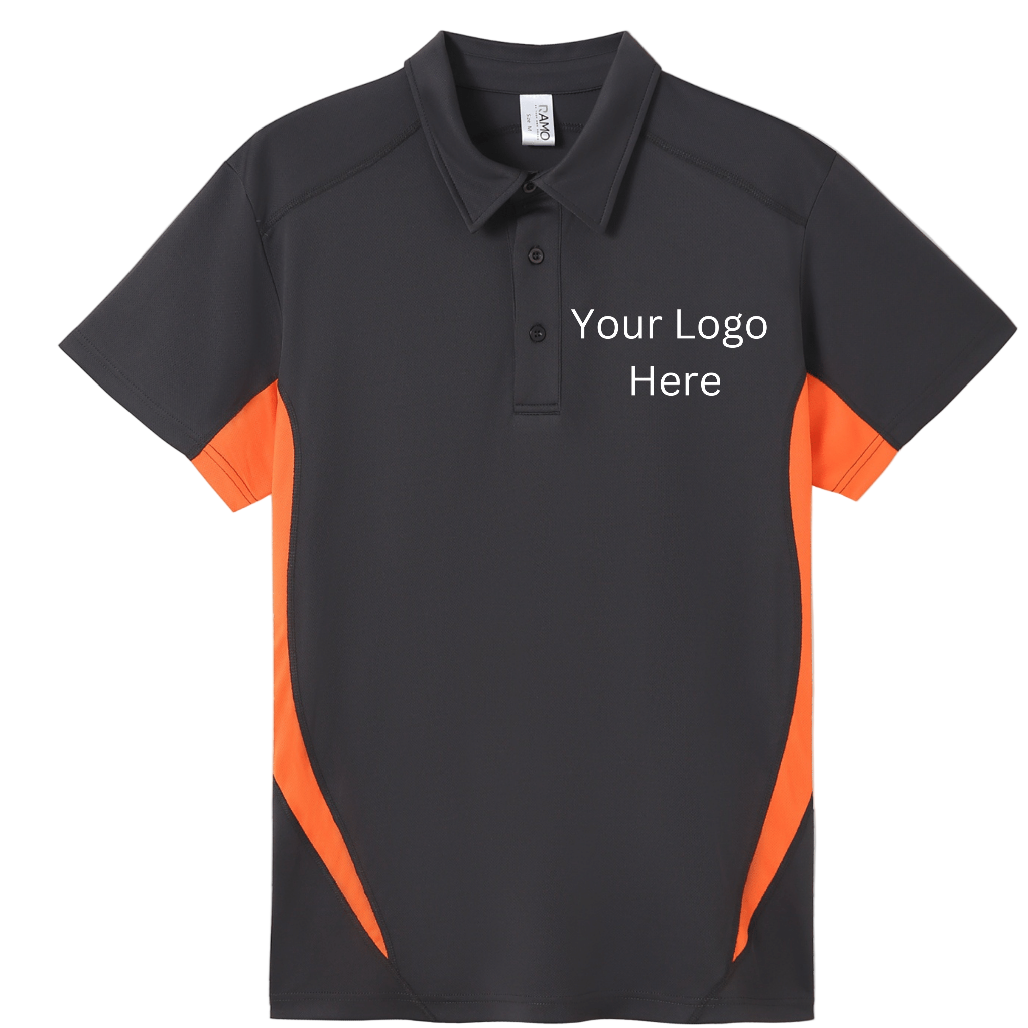 Printed work polo Charcoal/Orange image 0