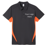 Printed work polo Charcoal/Orange image 0