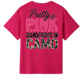 Pretty In Pink Dangerous in Camo kids Tshirt 2 image 1