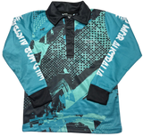 Teal Fishing Shirt Kids