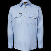 Men's Half Placket Full Coloured Shirt Sky blue image 0