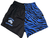 Blue Stripe footy shorts with zipper pockets image 0