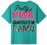 Pretty In Pink Dangerous in Camo kids Tshirt 2 image 3