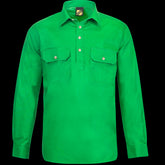 Men's Half Placket Full Coloured Shirt Green image 0