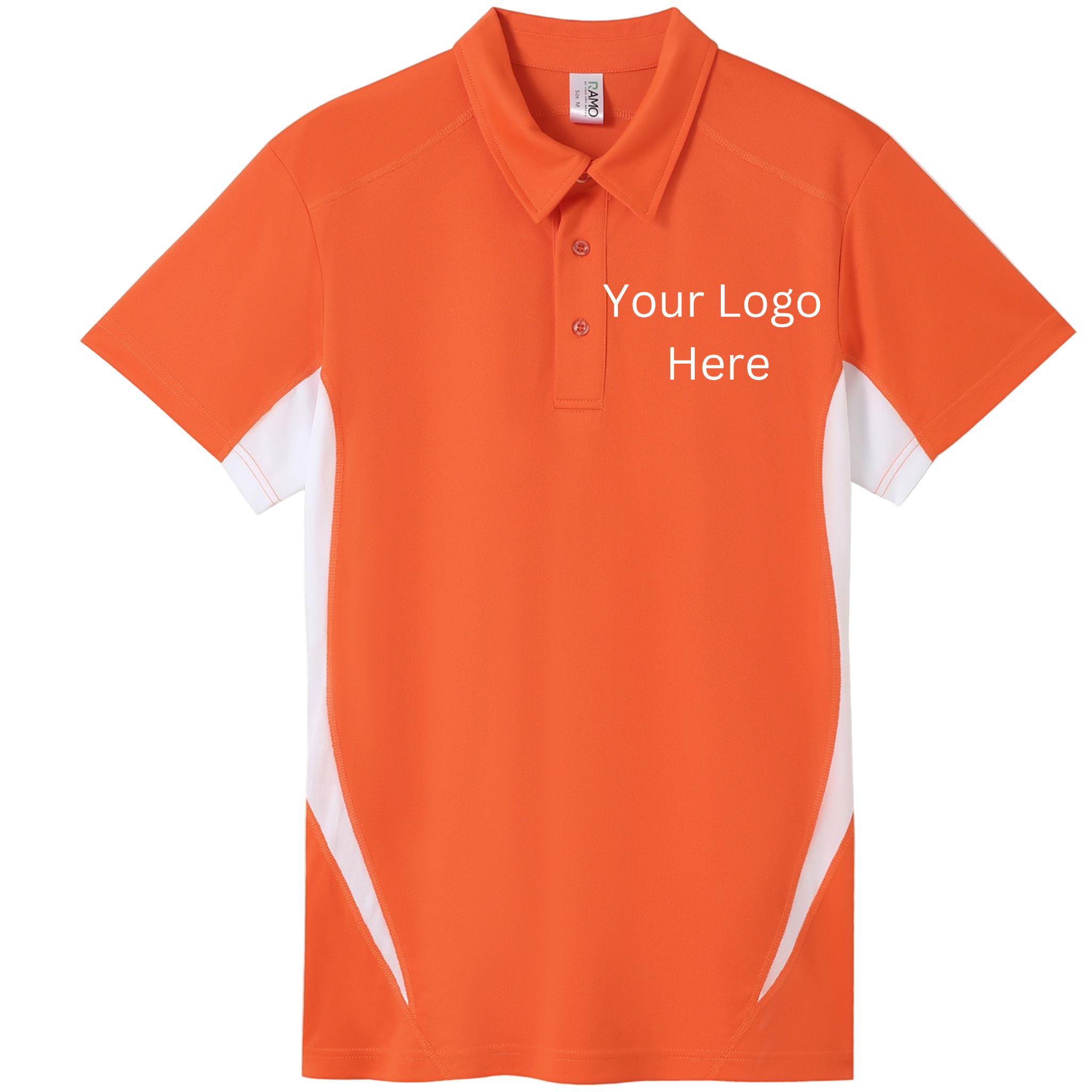 Printed work polo Orange/White image 0