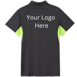 Printed work polo Charcoal/Lime image 1