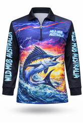 Big Marlin Fishing Shirt with 2 Zipper pockets