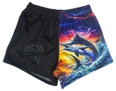 Marlin Footy shorts with zipper pockets Wild Mob Australia hunting fishing camping pig chasing