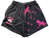 Pink dog and boar prints footy shorts with pockets