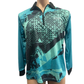 Teal Fishing Shirt with 2 Zipper pockets