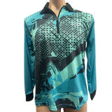 Teal Fishing Shirt with 2 Zipper pockets