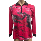 Hot Pink Fishing Shirt with 2 Zipper pockets