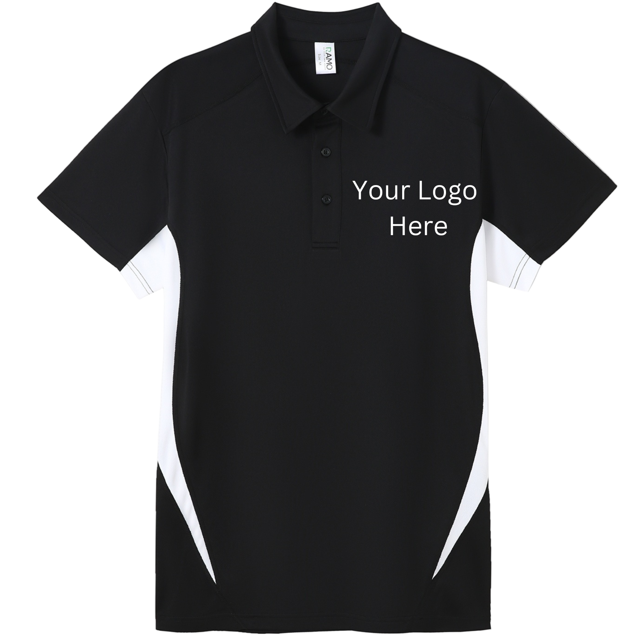 Printed work polo black/white image 0