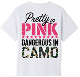 Pretty In Pink Dangerous in Camo kids Tshirt 2 image 0