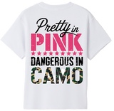 Pretty In Pink Dangerous in Camo kids Tshirt 2 image 0