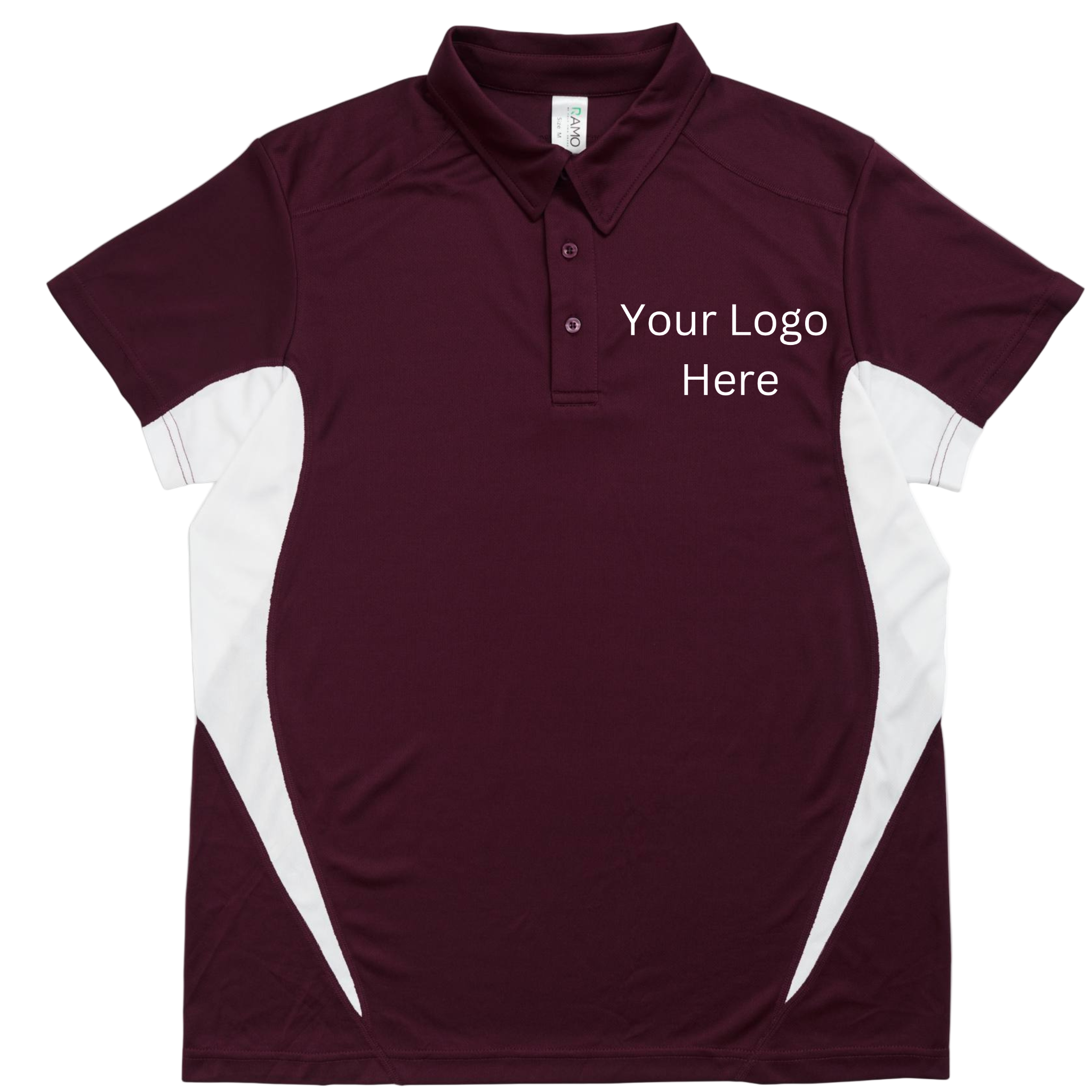 Printed work polo Maroon/White image 0
