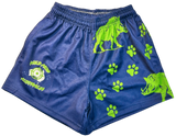 Lime green Boar with dog prints footy shorts with zipper pockets image 0
