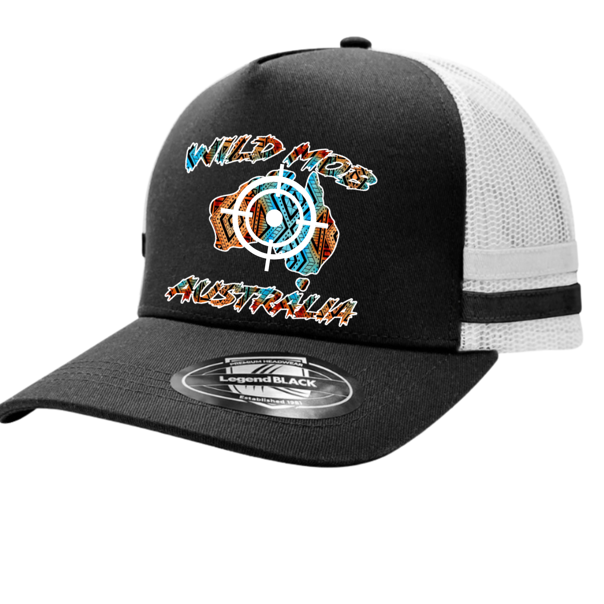 Wild Mob Australia Trucker Cap Teal with OG Aztec logo image 0