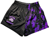 Purple Splash footy shorts with zipper pockets image 0