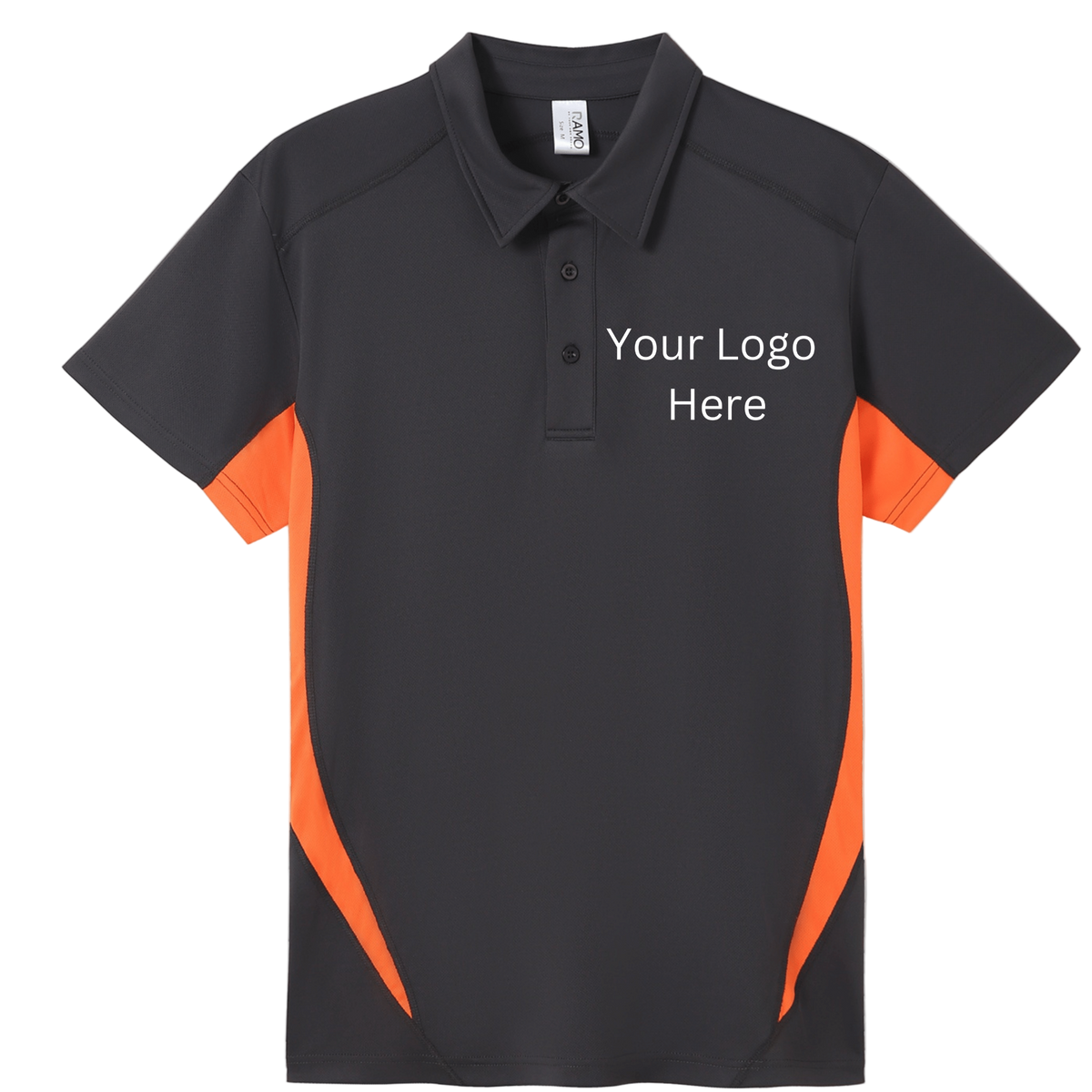 Printed work polo Charcoal/Orange image 0