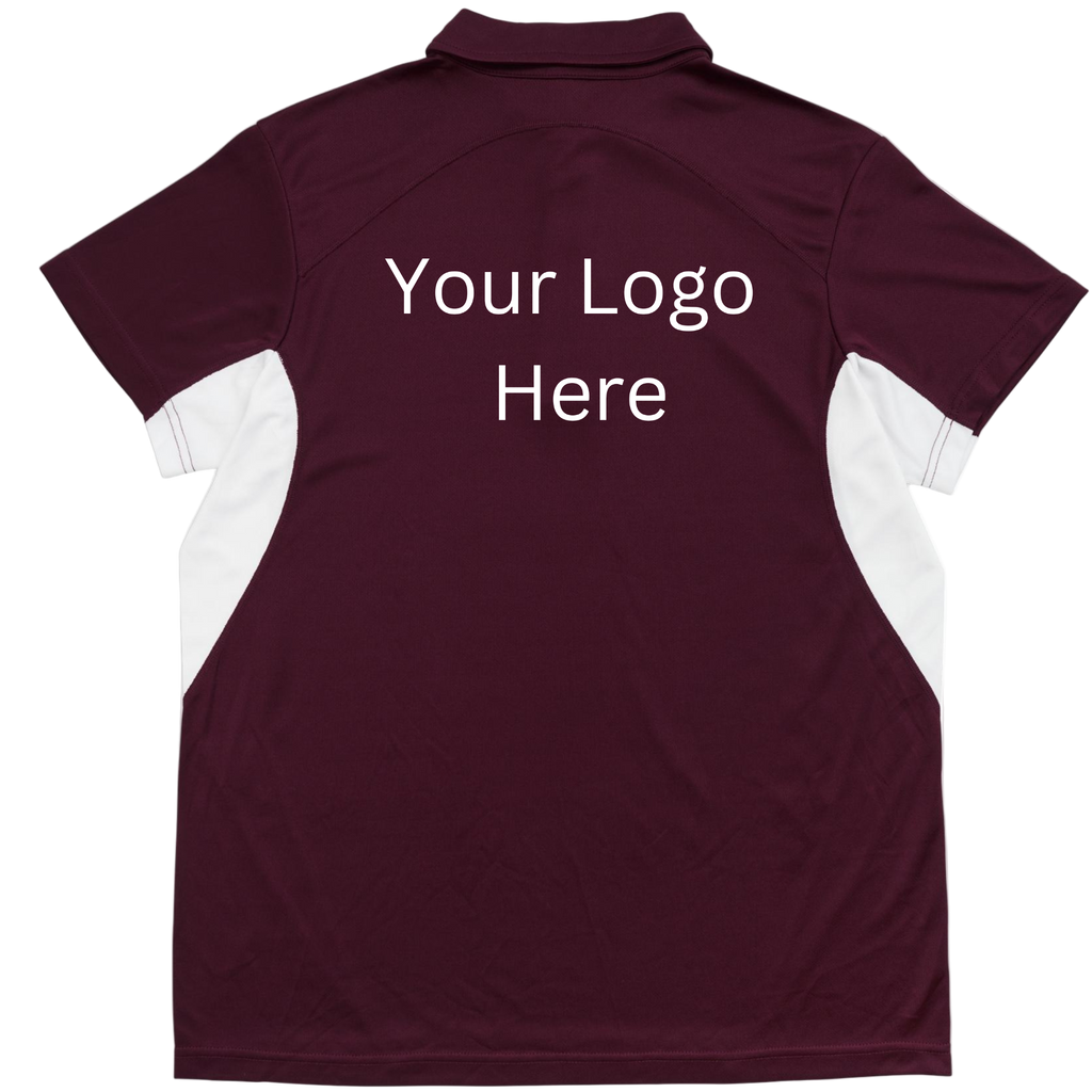 Printed work polo Maroon/White image 1