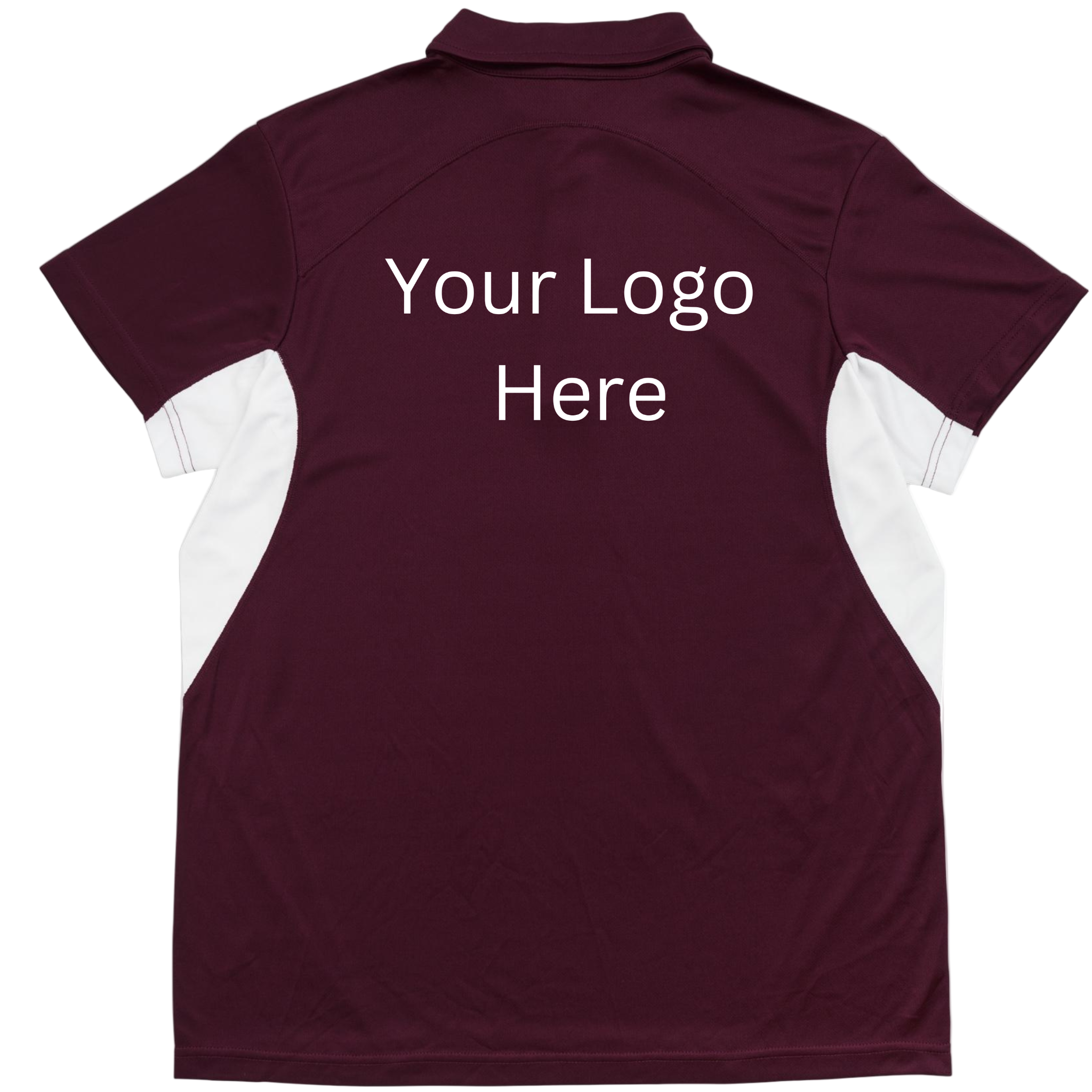 Printed work polo Maroon/White image 1