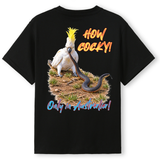 Kids How Cocky! Cockatoo and Red-Bellied Black Snake T-Shirt – Sizes 4–16 | Wild Mob