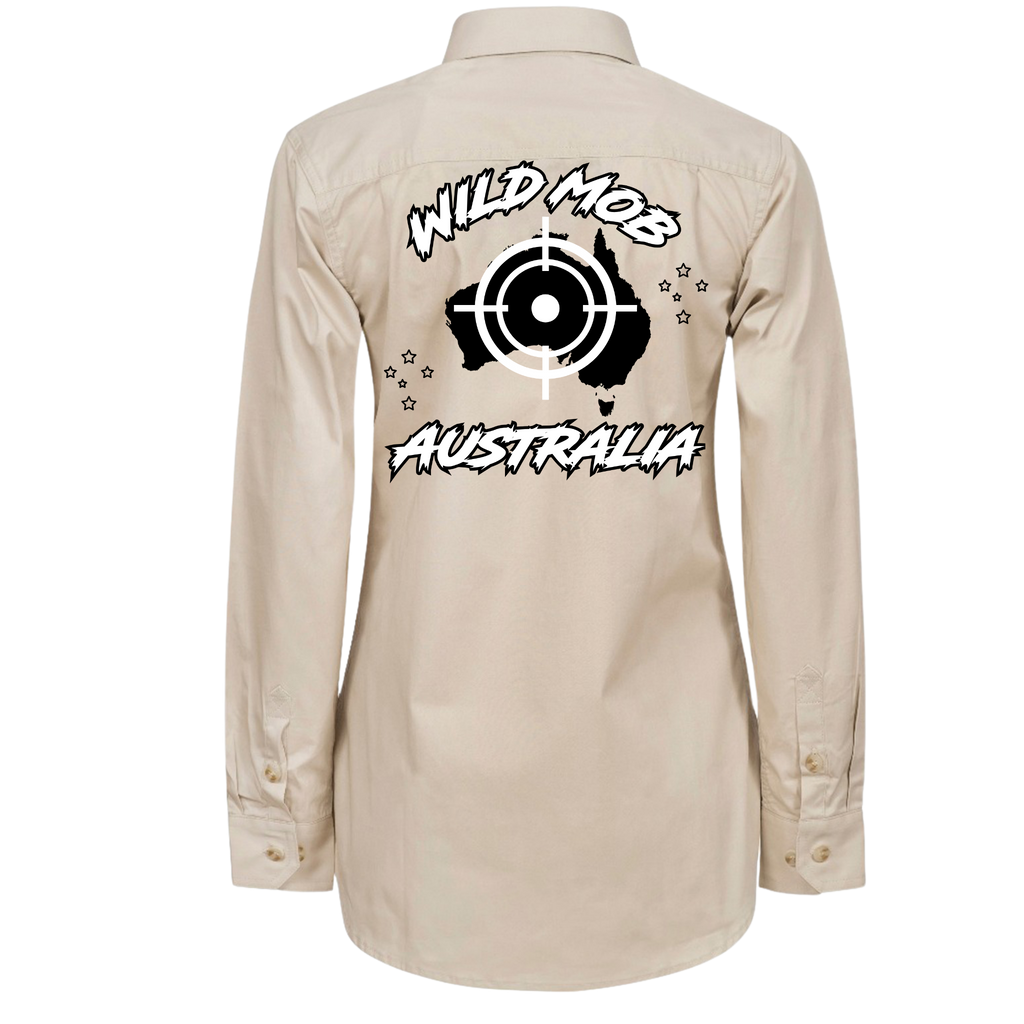Women's Wild Mob Workshirt Tan image 1