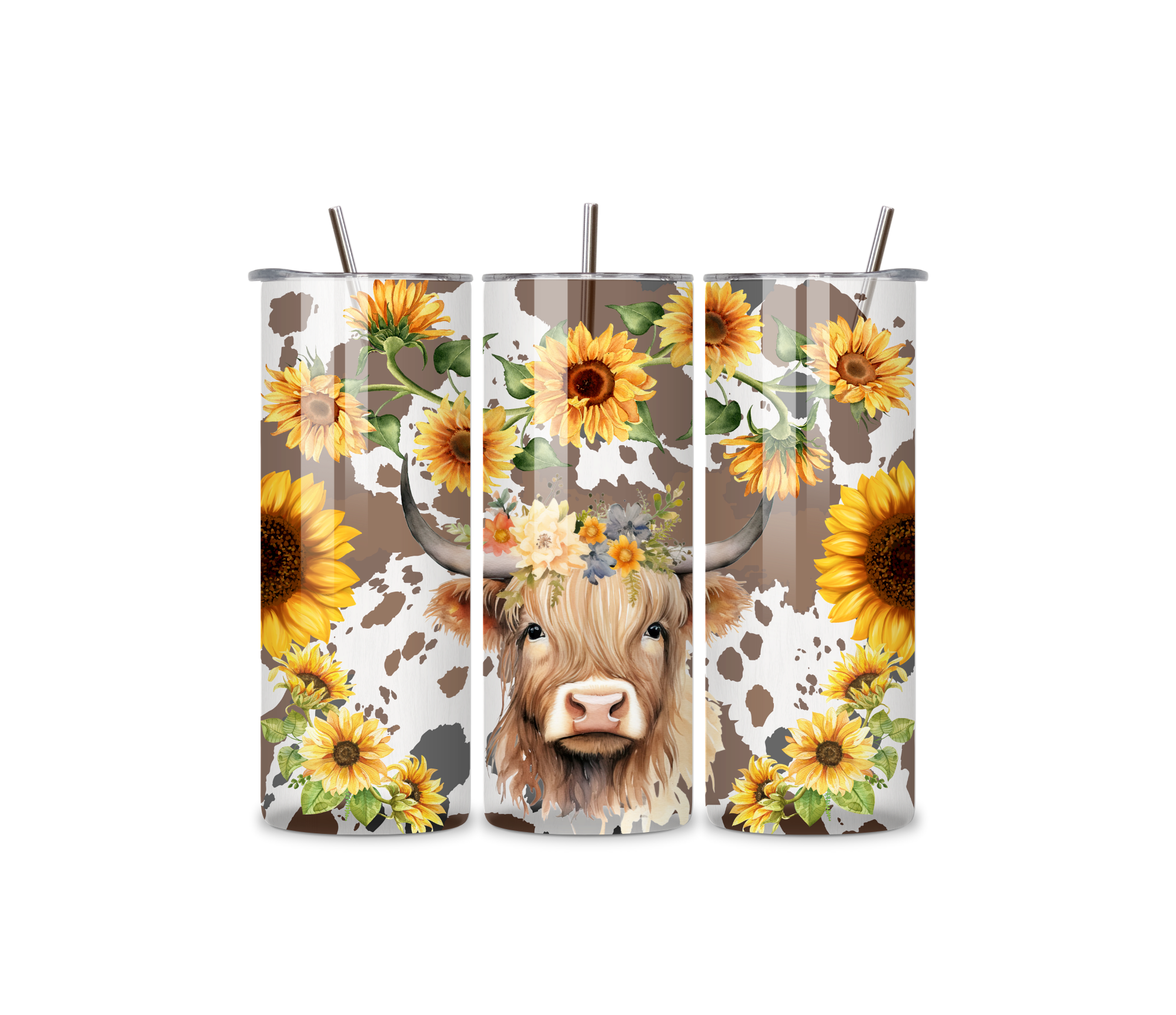 highland and sunflowers image 0