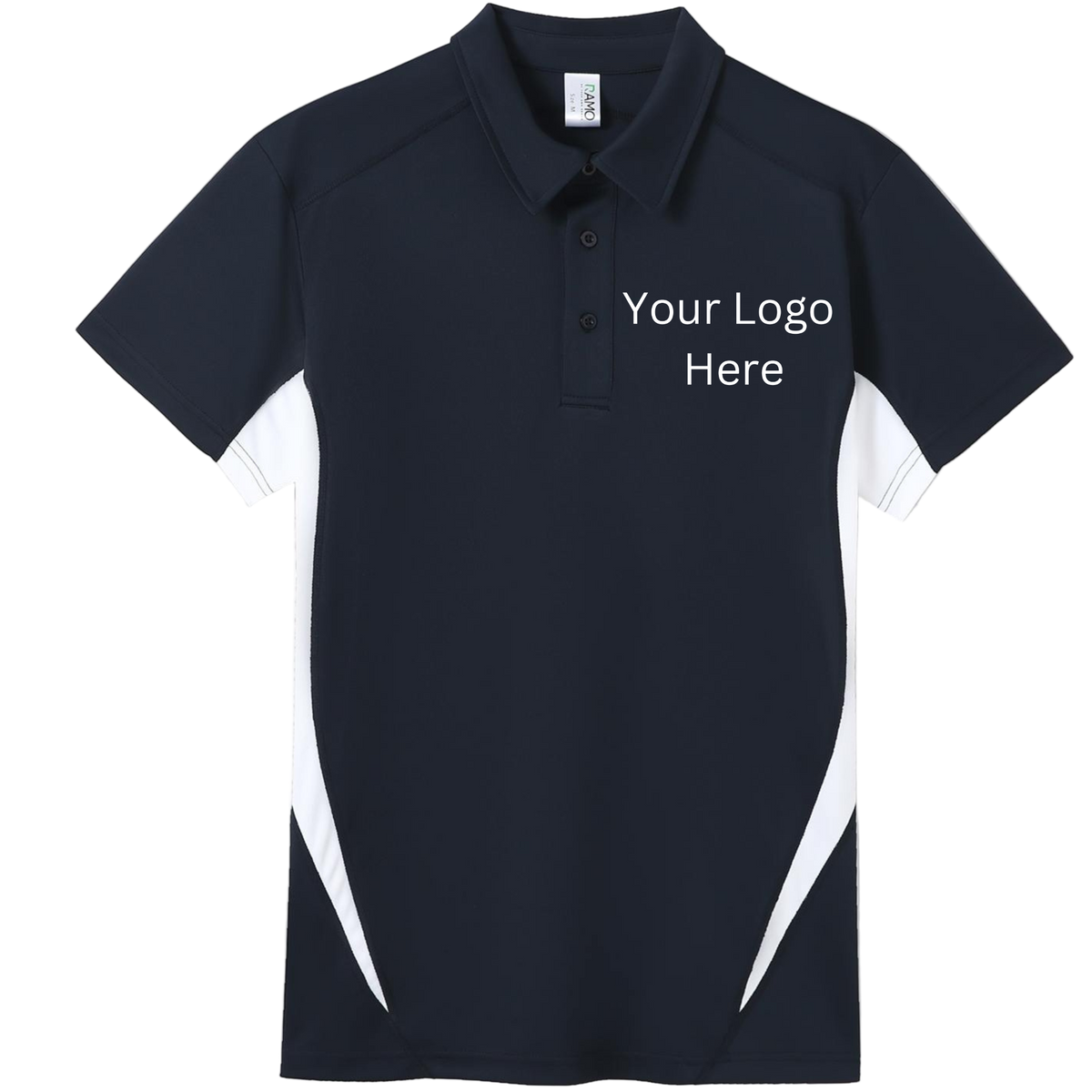 Printed work polo Navy/White image 0