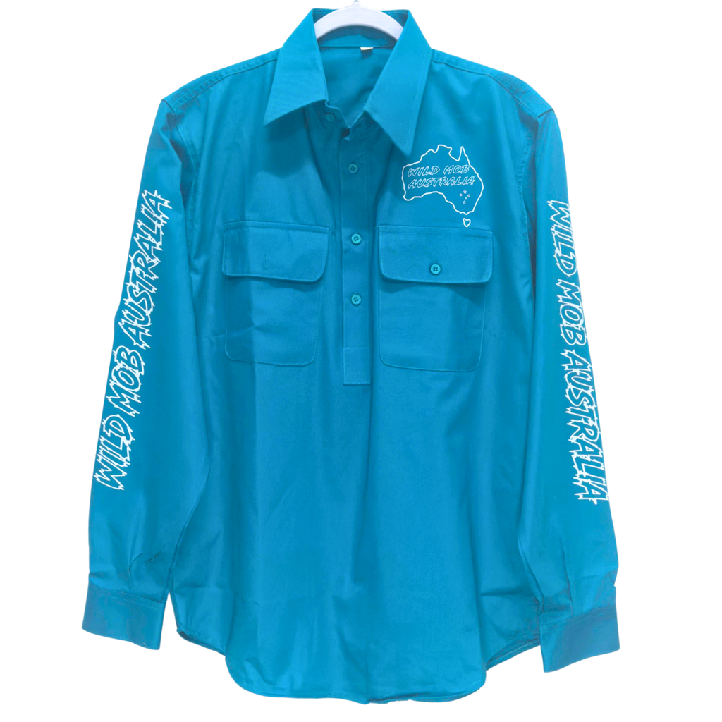 UNISEX Wild Mob Work shirt Teal image 0