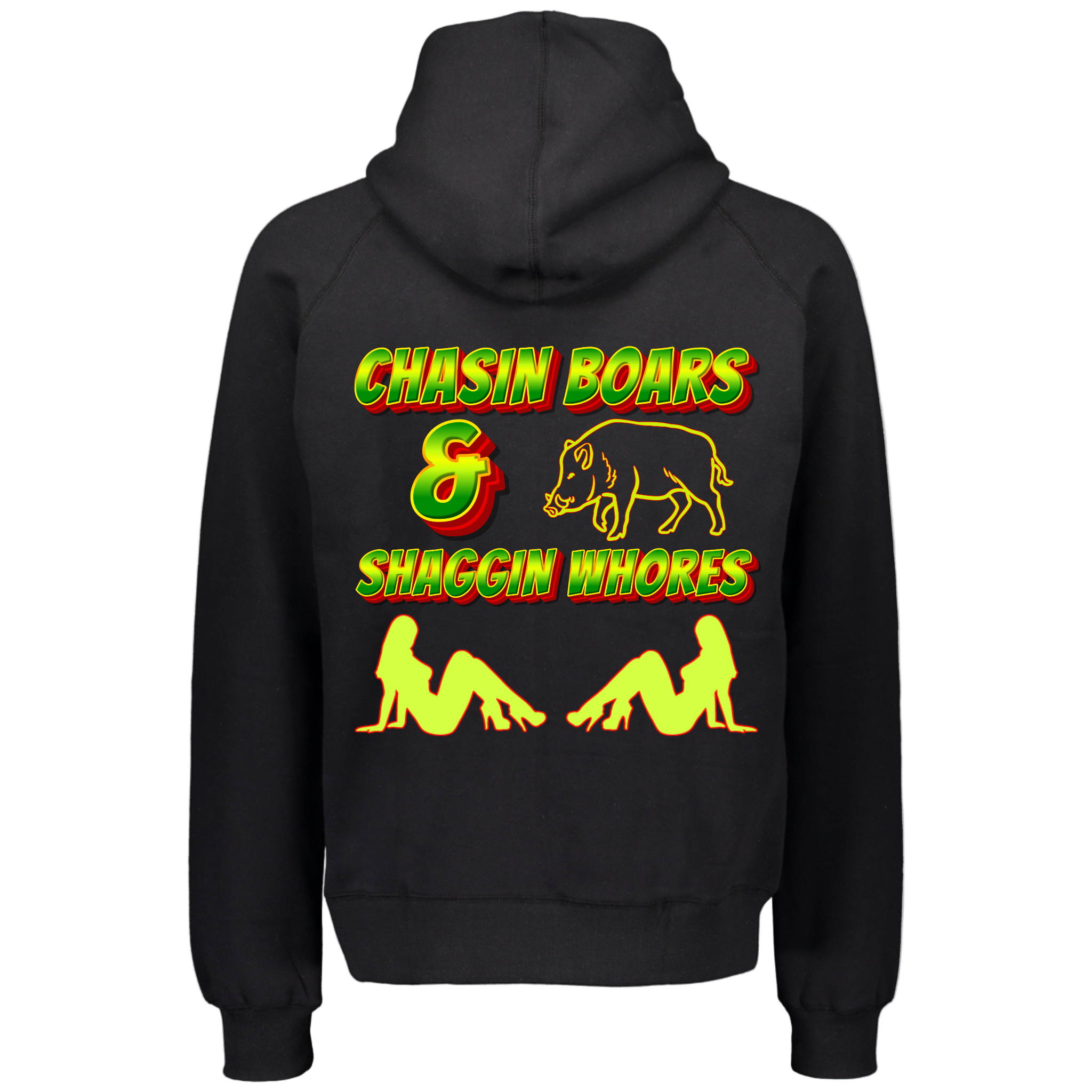 Men's Wild Mob Hoodie Chasin Boars and Shaggin Whores image 0