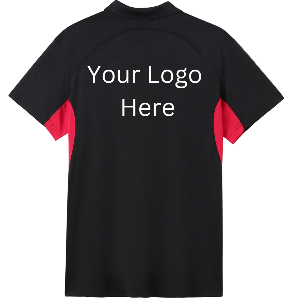 Printed work polo red/black image 1