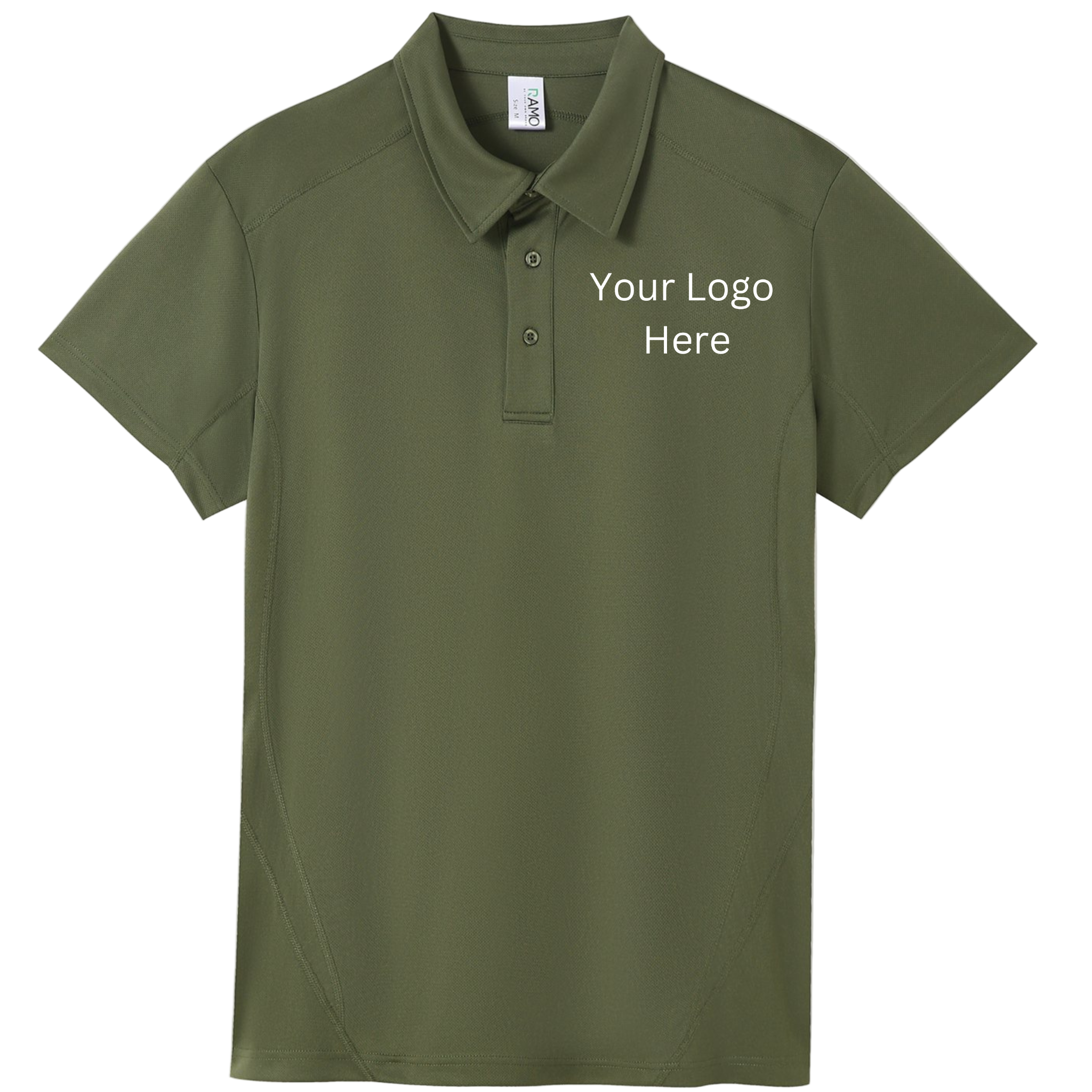 Printed work polo Olive image 0