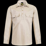 Men's Half Placket Full Coloured Shirt Cream image 0
