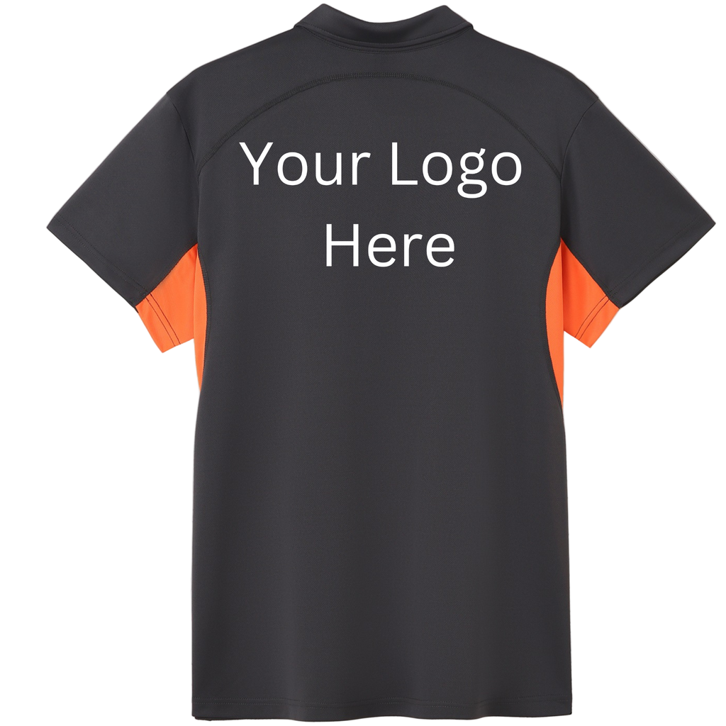 Printed work polo Charcoal/Orange image 1