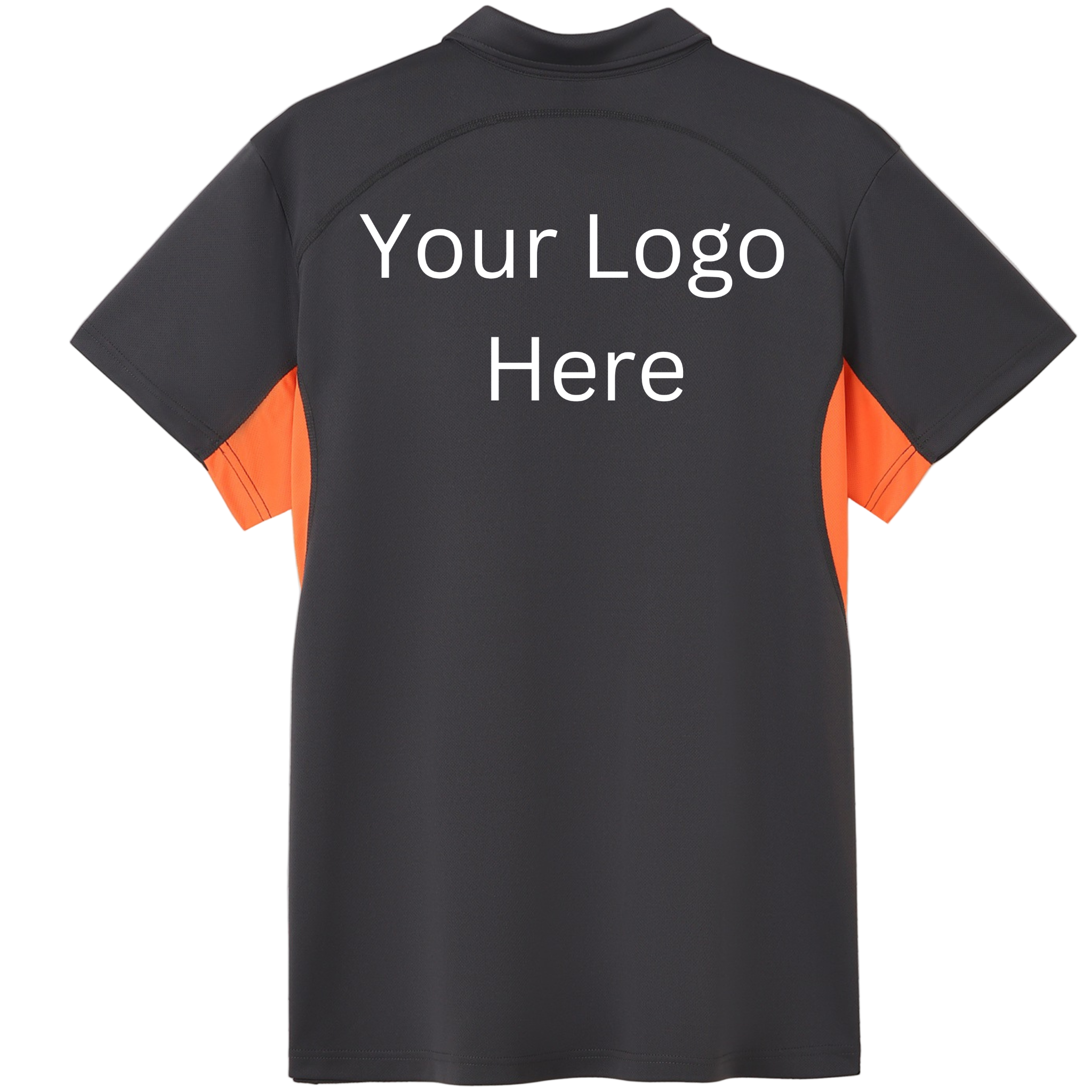 Printed work polo Charcoal/Orange image 1