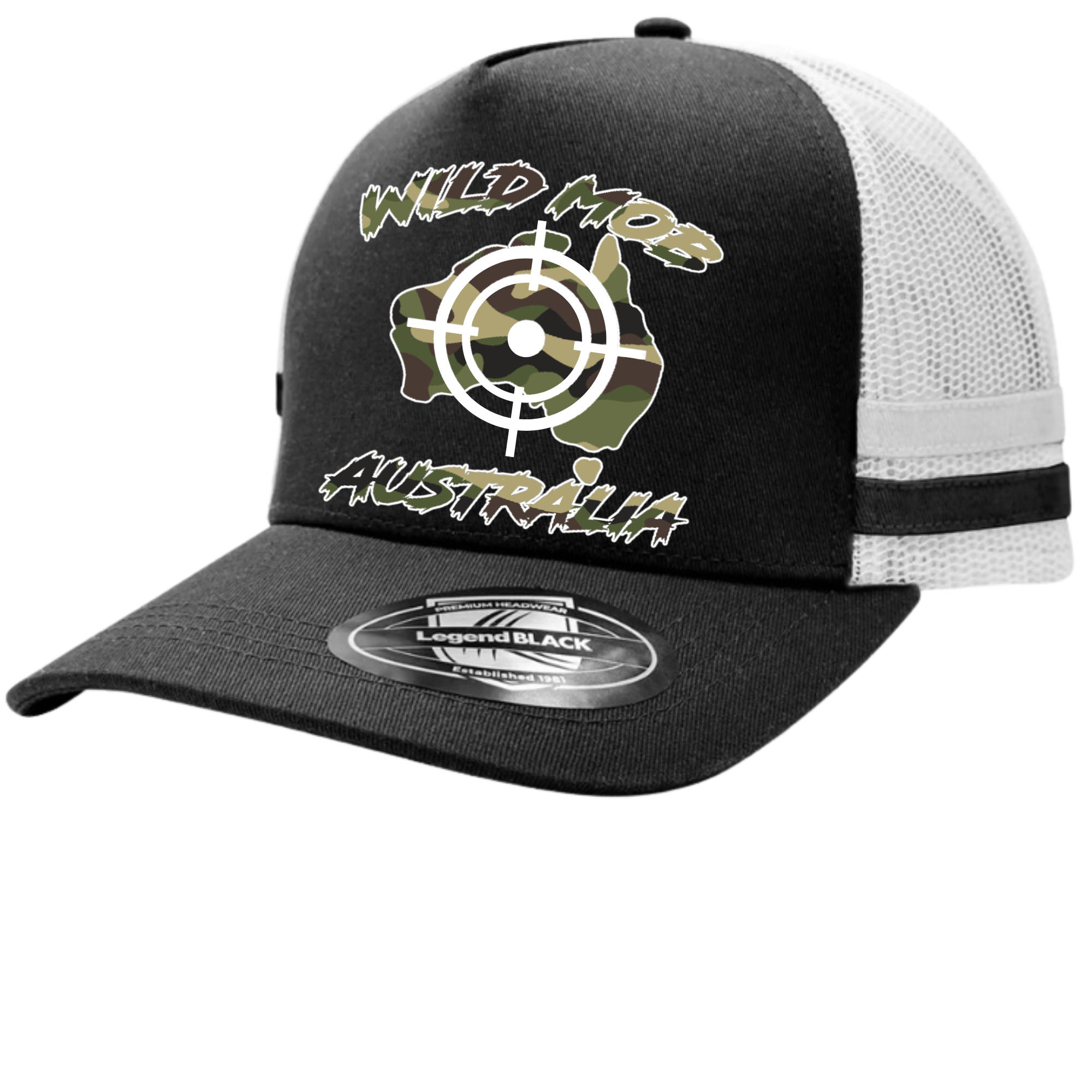 Wild Mob Australia Trucker Cap Teal with OG camo logo image 0