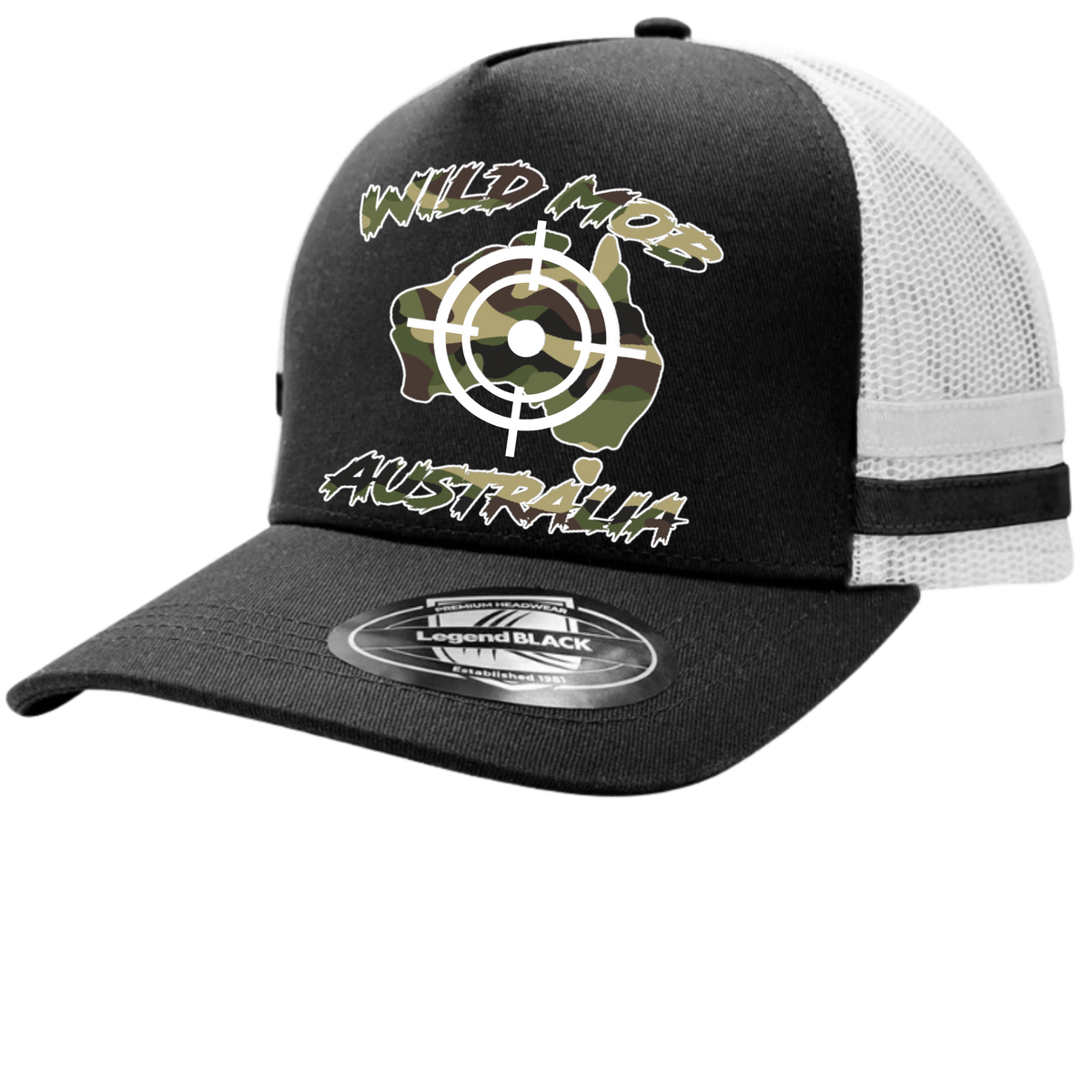 Wild Mob Australia Trucker Cap Teal with OG camo logo image 0