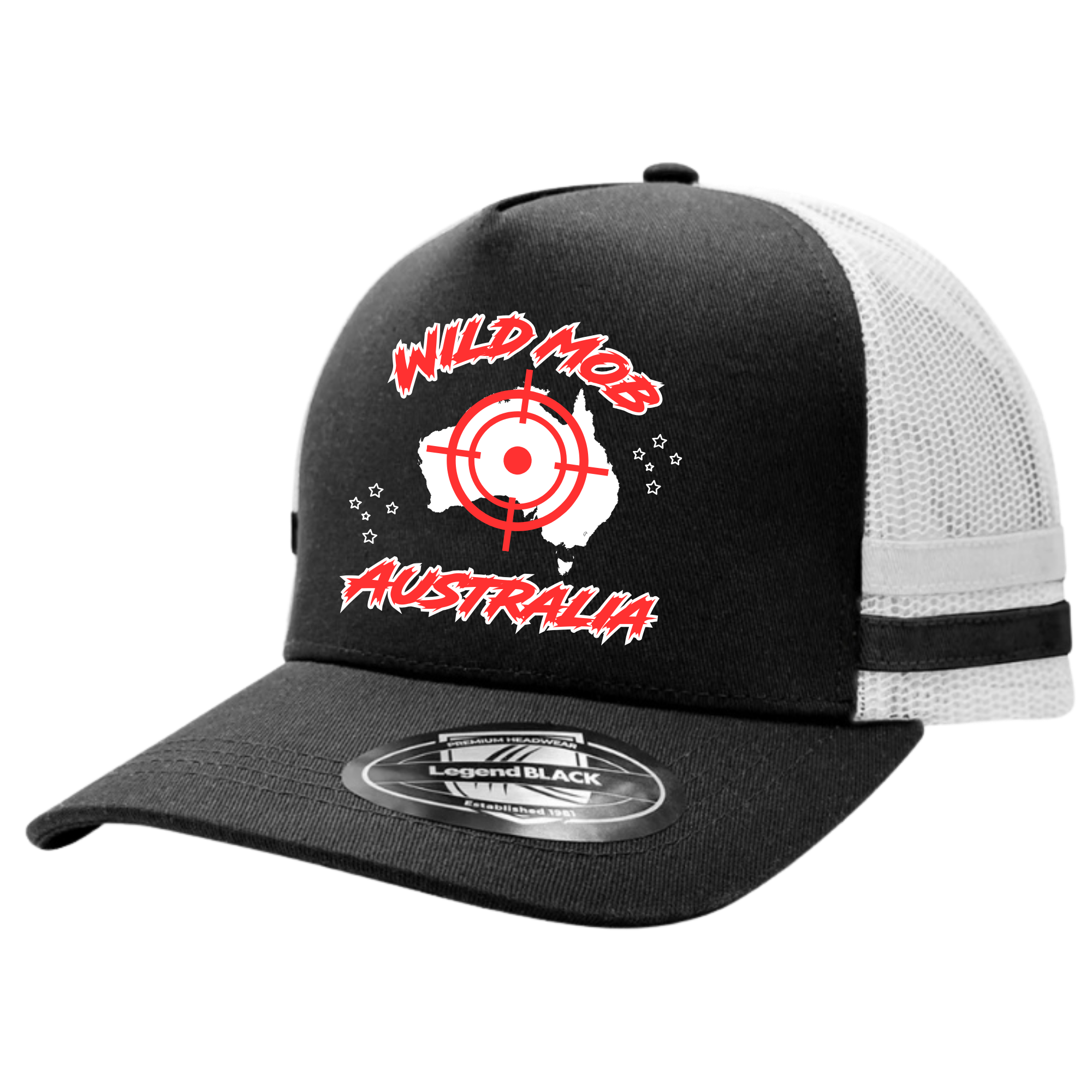 Wild Mob Australia Trucker Cap Black with Red OG Logo image 0