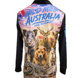 Back view of Wild Mob Dare to be Wild fishing shirt