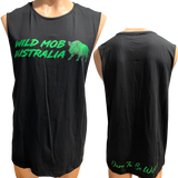 Wild Mob Dare to be Wild muscle shirt with green wild boar logo