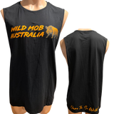 Wild Mob Dare to be Wild muscle shirt with orange wild boar logo