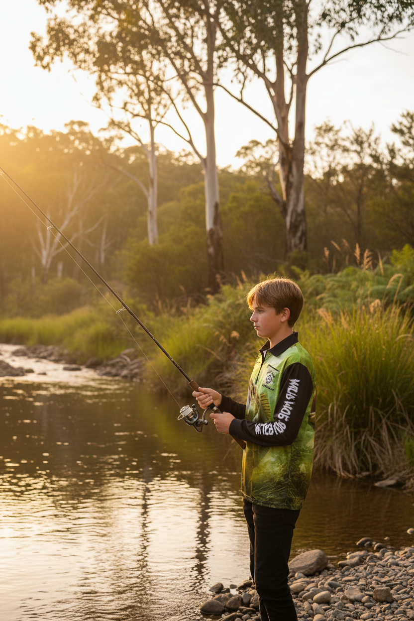 Fishing Shirt with Zipper pockets murray cod