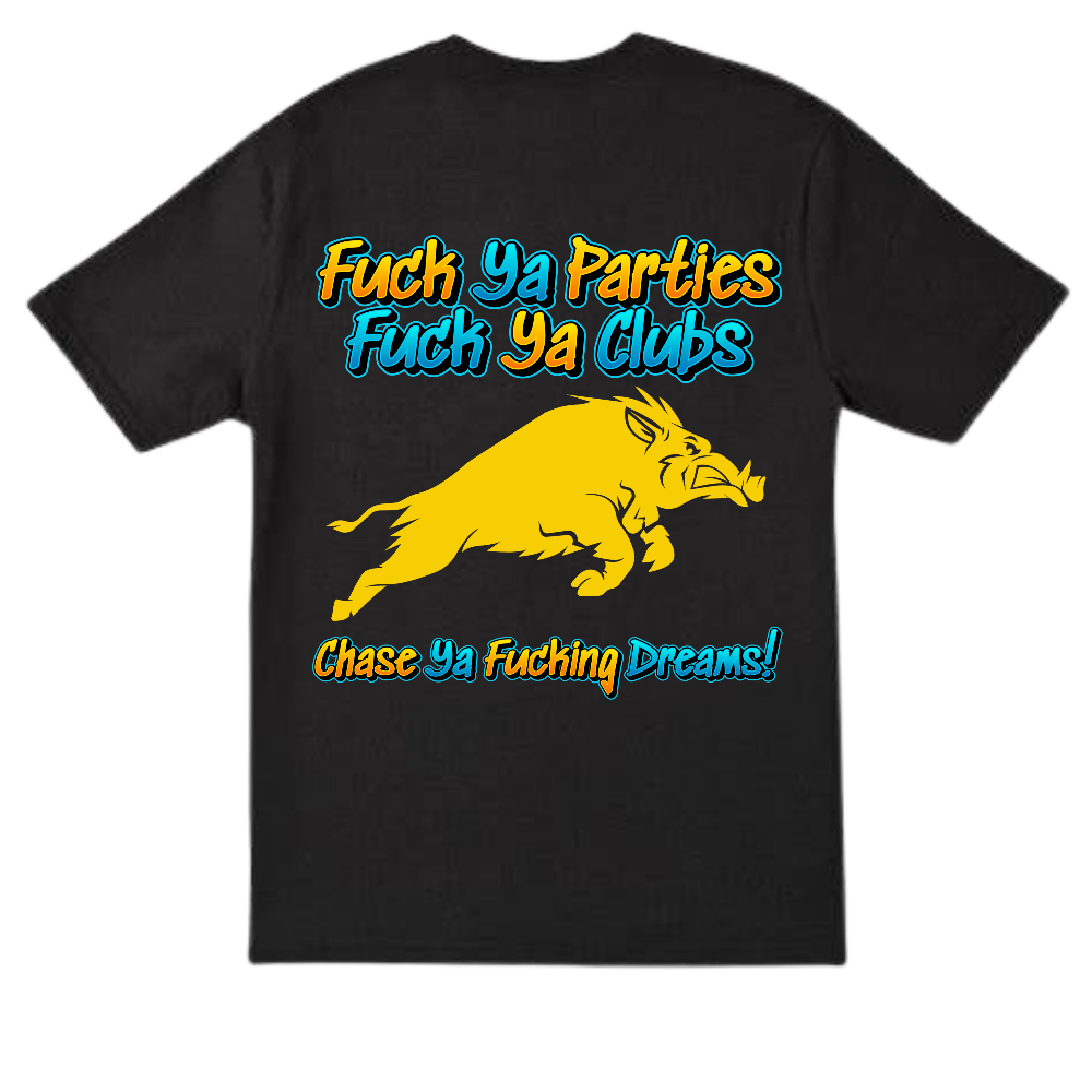 Wild Mob T-shirt or Singlet Fuck Ya Parties Blue & Yellow