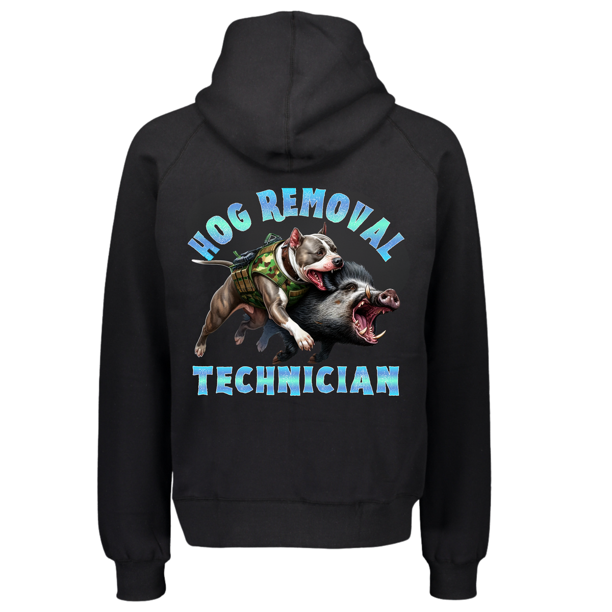 Kid's Hoodie "Hog Removal Technician" Blue