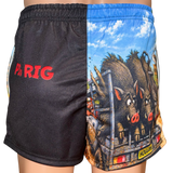 Wild Mob Australia-Pig Rig adult footy shorts with zipper pockets
