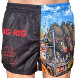 Wild Mob Australia-Pig Rig adult footy shorts with zipper pockets
