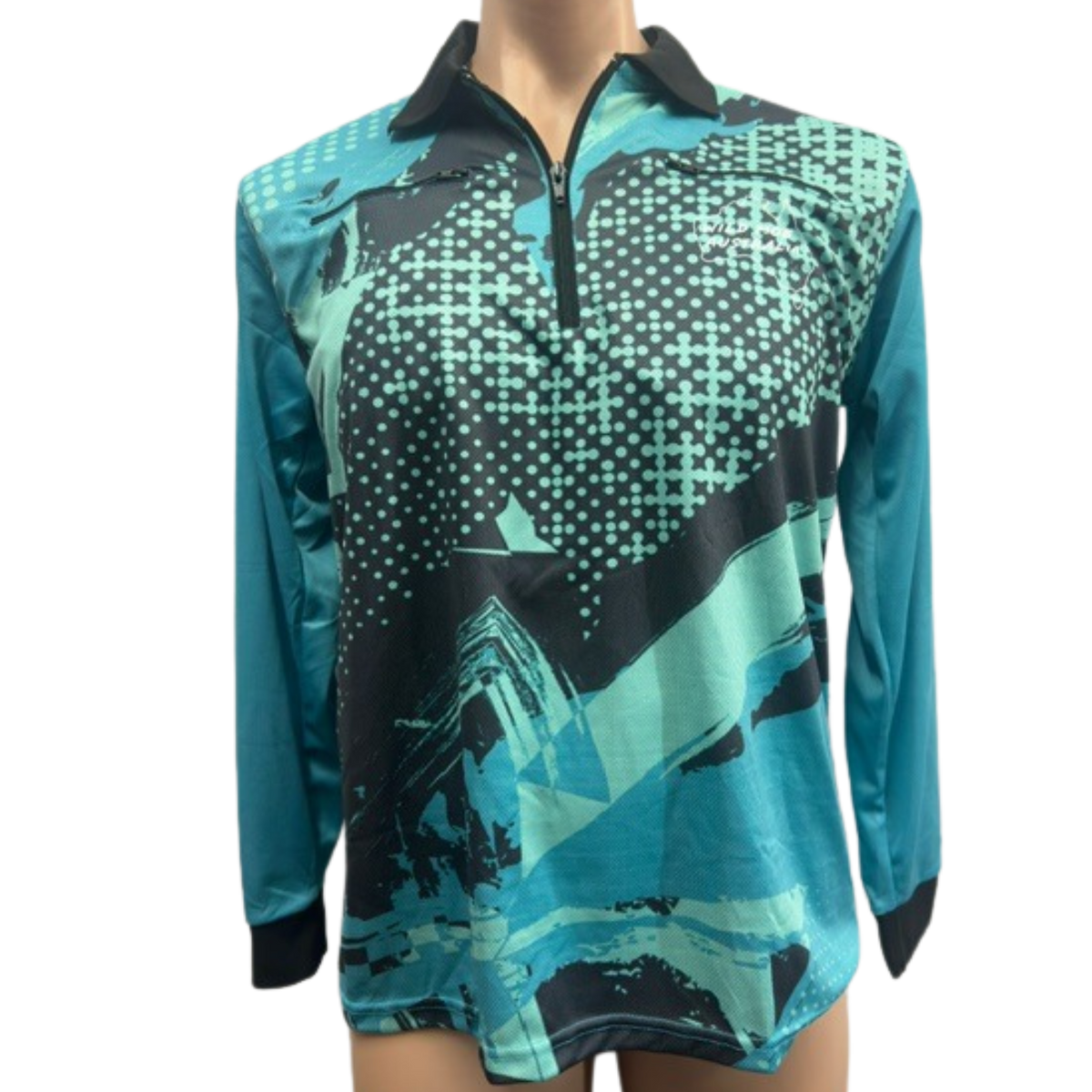 Teal Fishing Shirt with 2 Zipper pockets