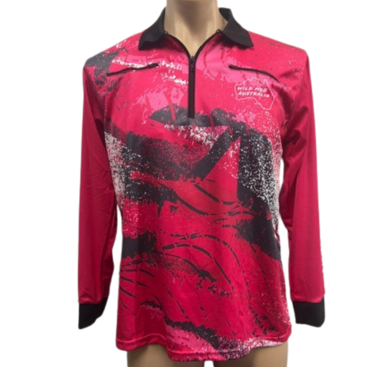 Hot Pink Fishing Shirt with 2 Zipper pockets